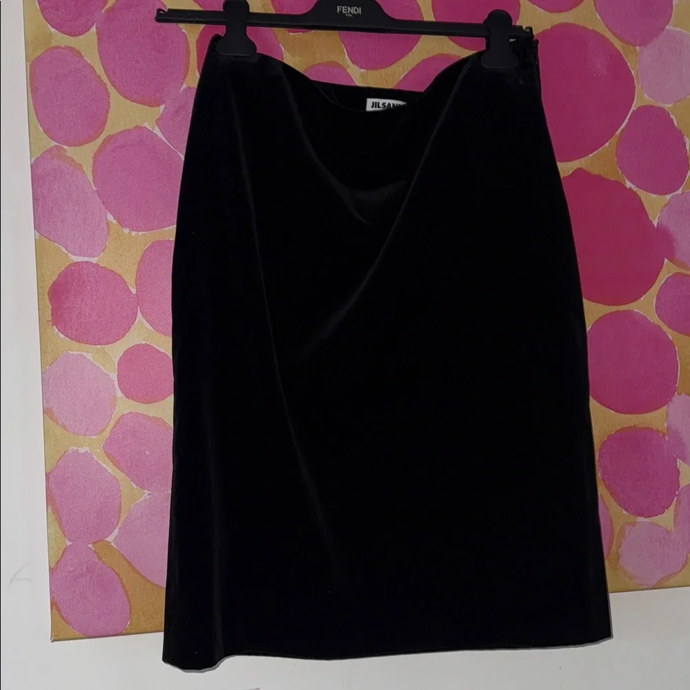 ❤️ NEW Jil Sander Black Velvet Skirt - Picture 2 of 5